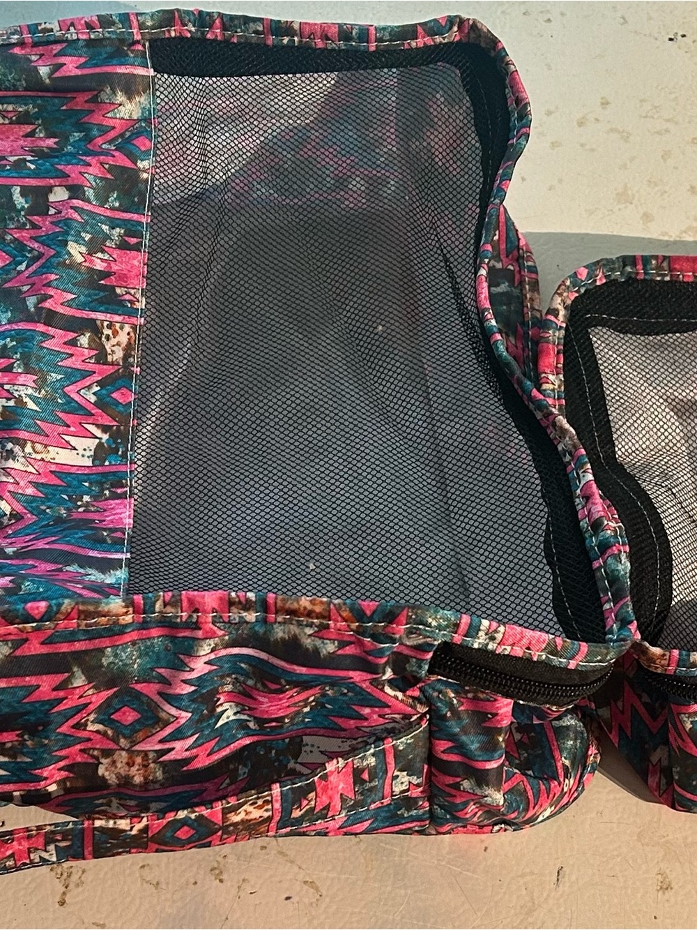 Multicolor Geometric Print Women's Travel Organizer Bag